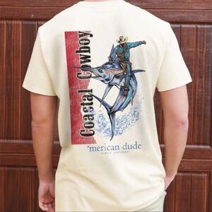 SIMPLY SOUTHERN MERICAN DUDE COASTAL COWBOY UNISEX T-SHIRT Men’s S Marlin Tee